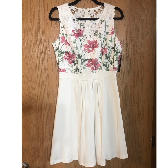 NWT! New York & Company White Floral Summer Dress - Picture 1 of 5